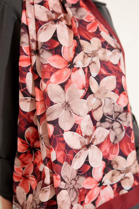 Pañuelo estampado Manolya burdeos