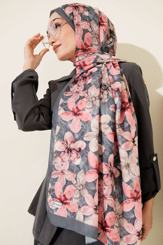 Manolya Pattern Shawl Smoke Gray