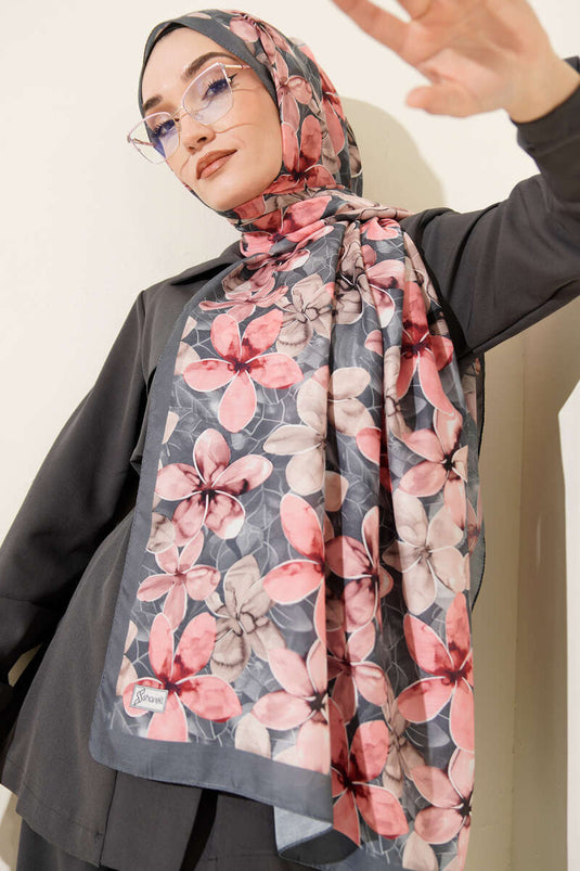 Manolya Pattern Shawl Smoke Gray