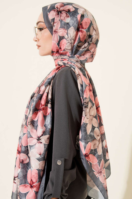 Manolya Pattern Shawl Smoke Gray