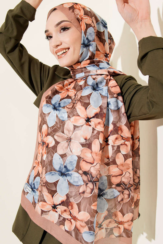 شال منوليا بنقشة بلون التابا