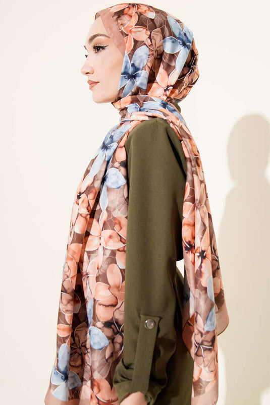 شال منوليا بنقشة بلون التابا