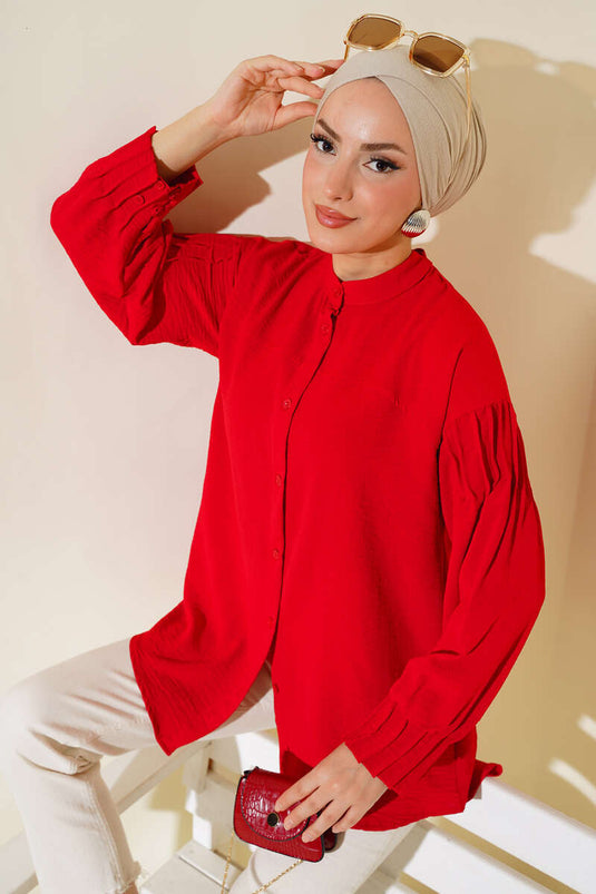 تونيك بأصفاد مجمعة باللون الأحمر
