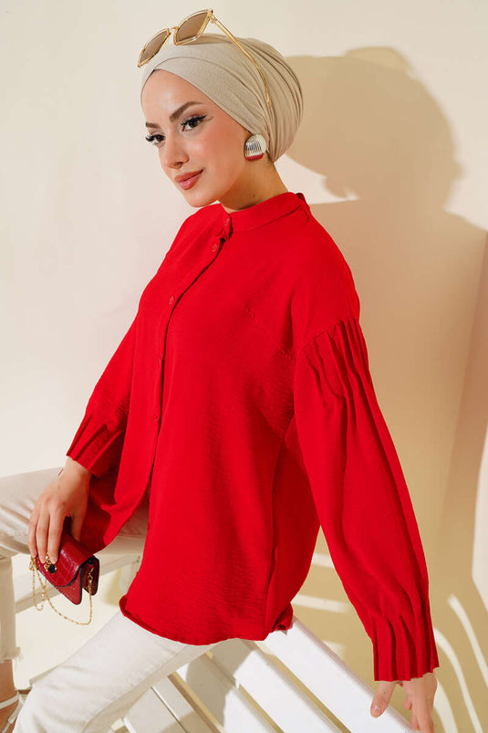 تونيك بأصفاد مجمعة باللون الأحمر