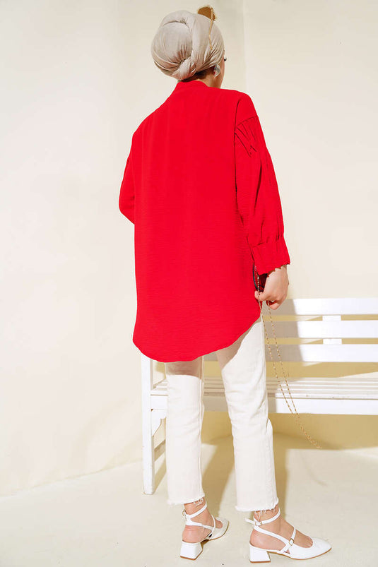 تونيك بأصفاد مجمعة باللون الأحمر