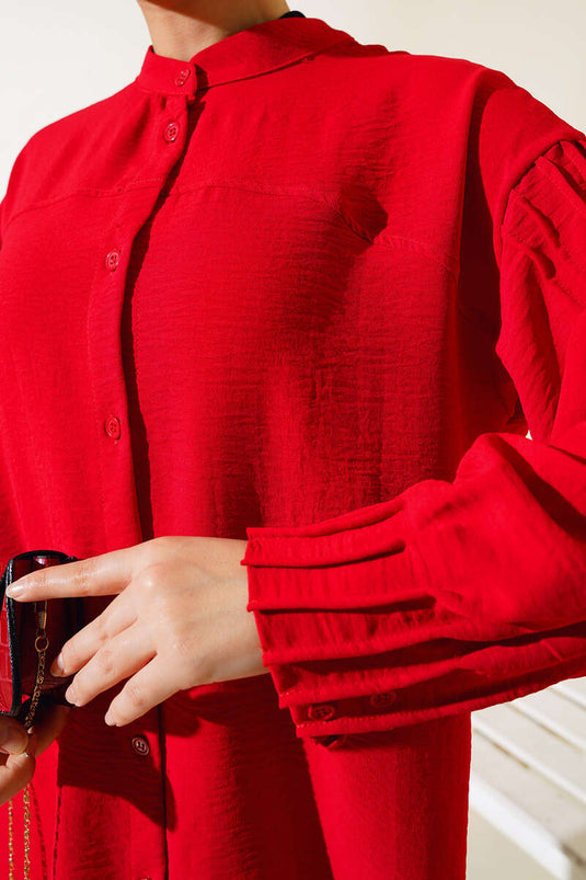 تونيك بأصفاد مجمعة باللون الأحمر