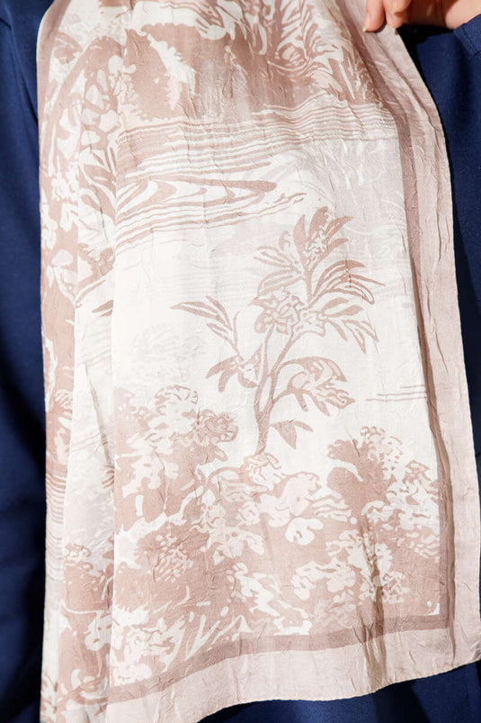 Landschapspatroon Bamboe Crash Sjaal Beige