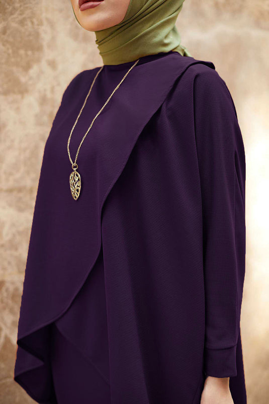 تنورة MDI مع سترة من قطعتين باللون الأرجواني