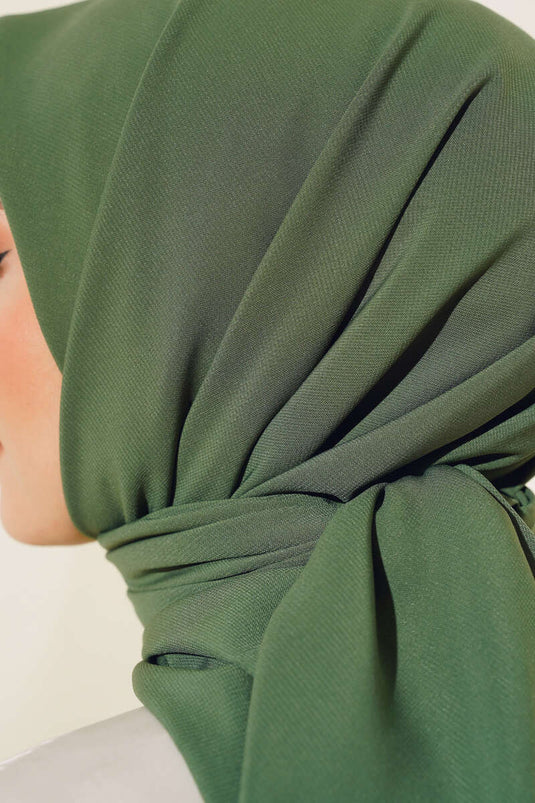 وشاح حرير المدينة المنورة باللون الأخضر اللوزي