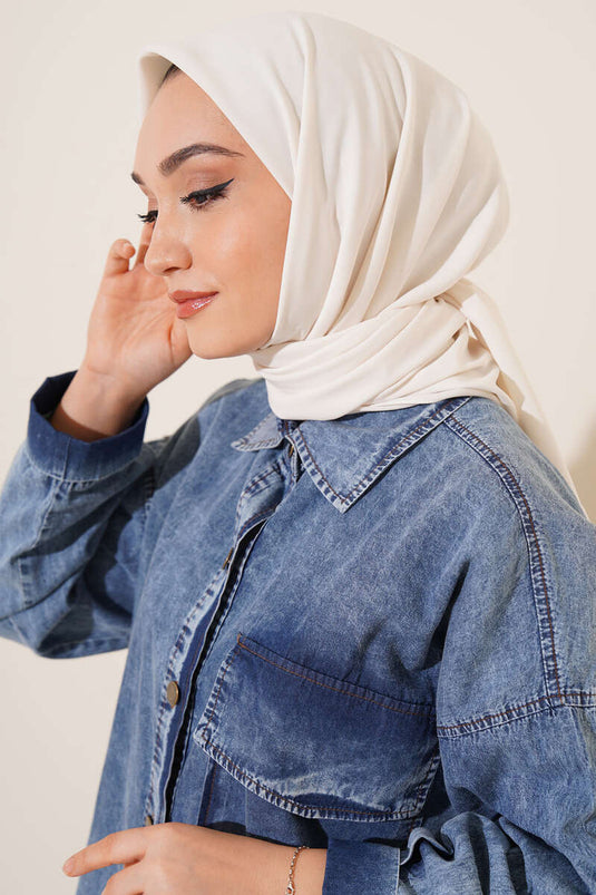 Medine İpeği Eşarp Ekru