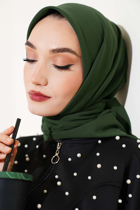 Écharpe en soie Medina kaki