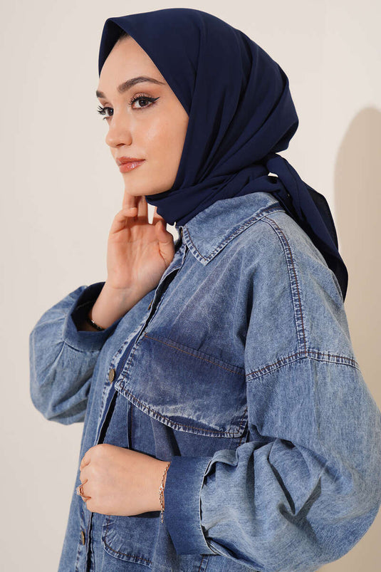 Medina Silk Scarf Navy Blue