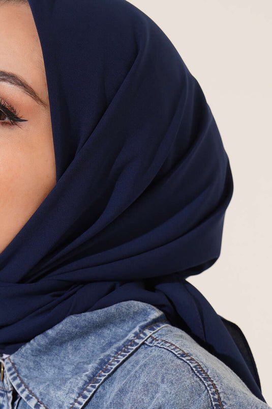 Medina Silk Scarf Navy Blue