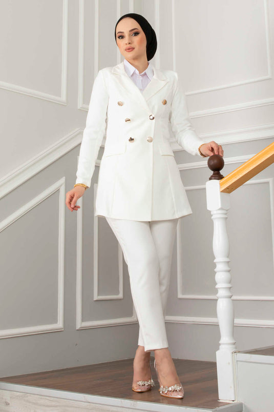 Ensemble de voiles à col en mouchoir blanc