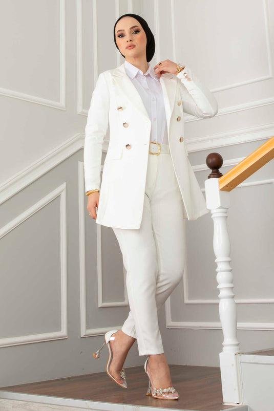 Ensemble de voiles à col en mouchoir blanc