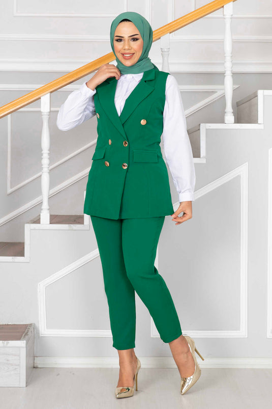 Completo gilet con dettaglio collo a fazzoletto Tesettür Benetton