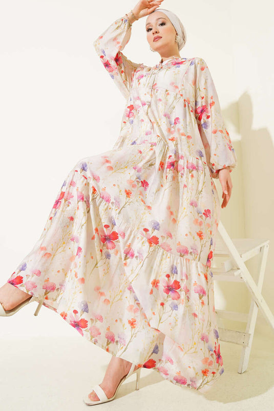 Violet Marbling Patterned Dress Green