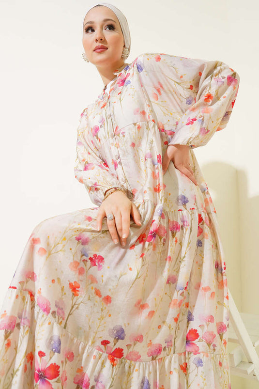 Violet Marbling Patterned Dress Green