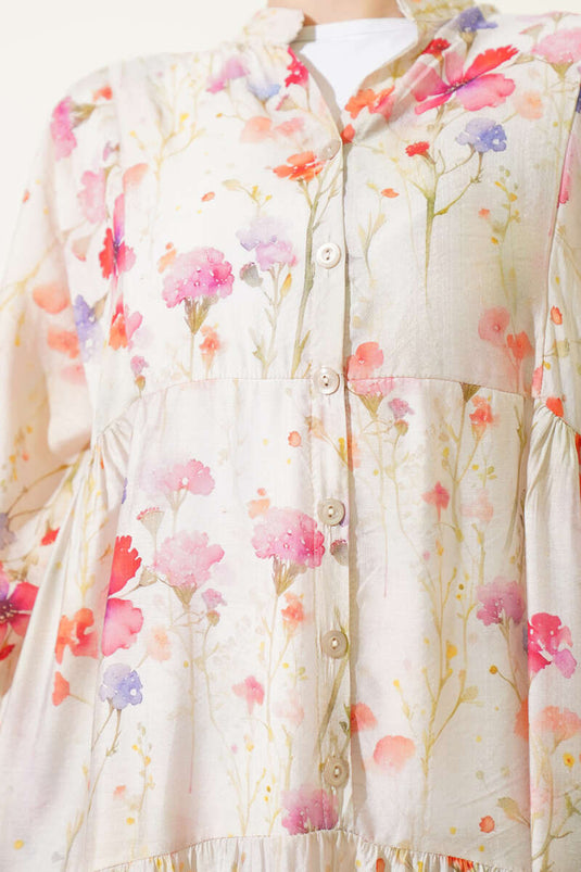 Violet Marbling Patterned Dress Green