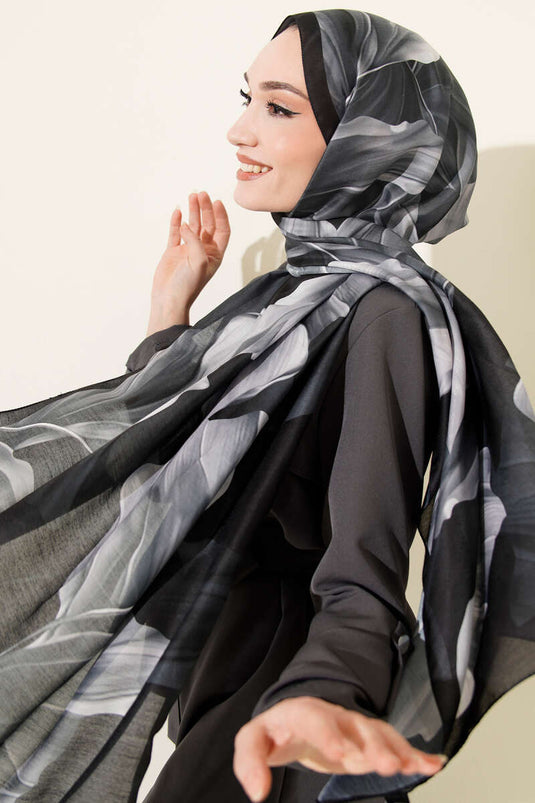 Coral Pattern Shawl Anthracite