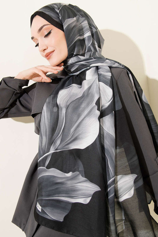 Coral Pattern Shawl Anthracite