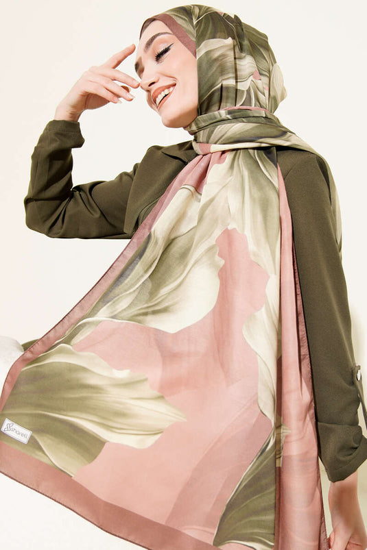 Coral Pattern Shawl Brown