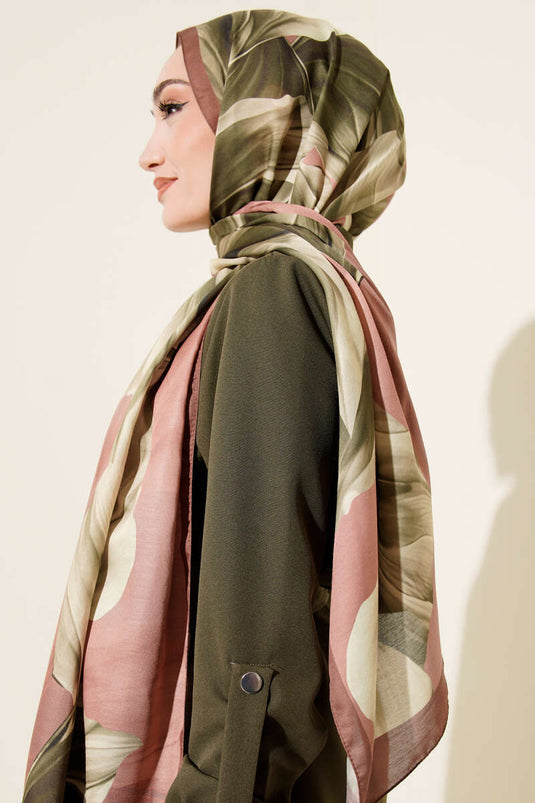 Coral Pattern Shawl Brown