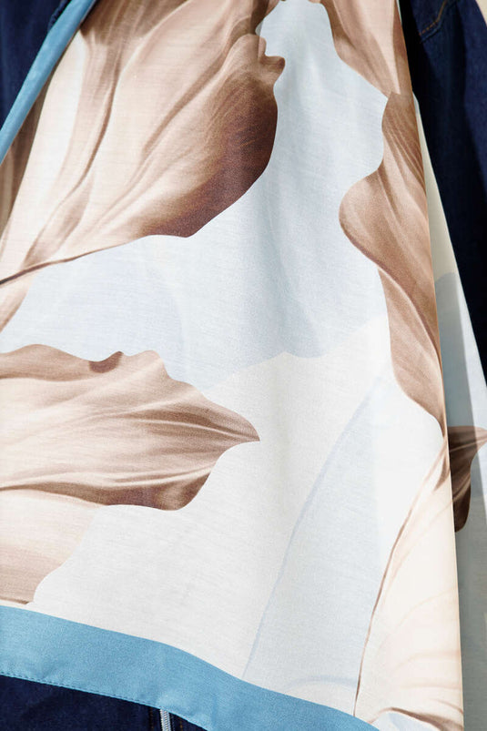 Coral Pattern Shawl Soft Blue