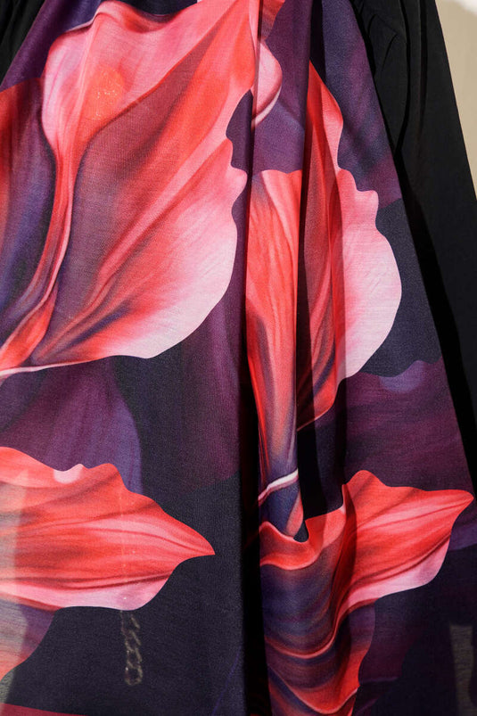 Coral Pattern Scarf Cherry