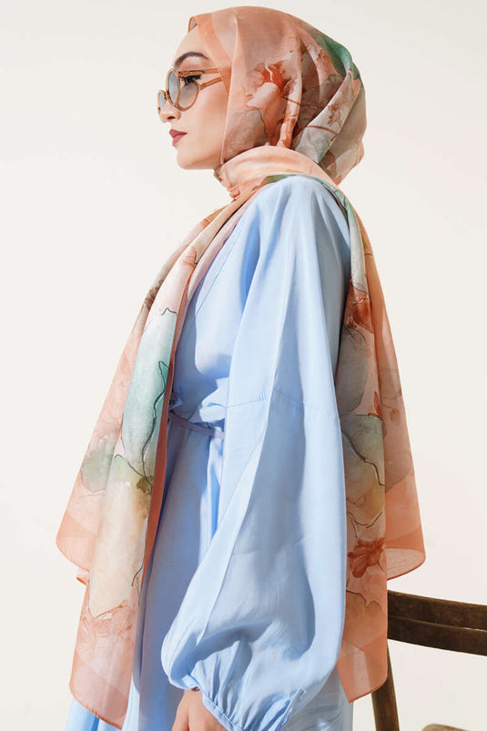 Écharpe douce à motifs Meri couleur camel