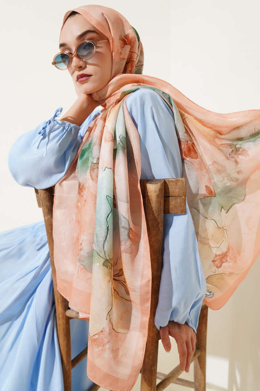 Écharpe douce à motifs Meri couleur camel