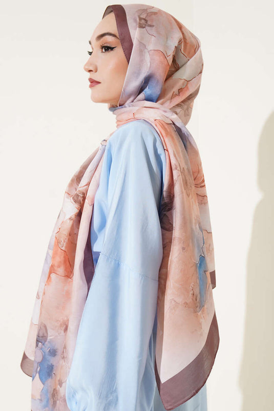 Écharpe douce à motifs Meri, couleur café