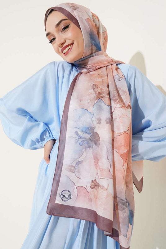 Écharpe douce à motifs Meri, couleur café