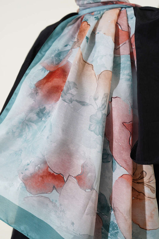 وشاح ميري الناعم بنقوش، لون النعناع