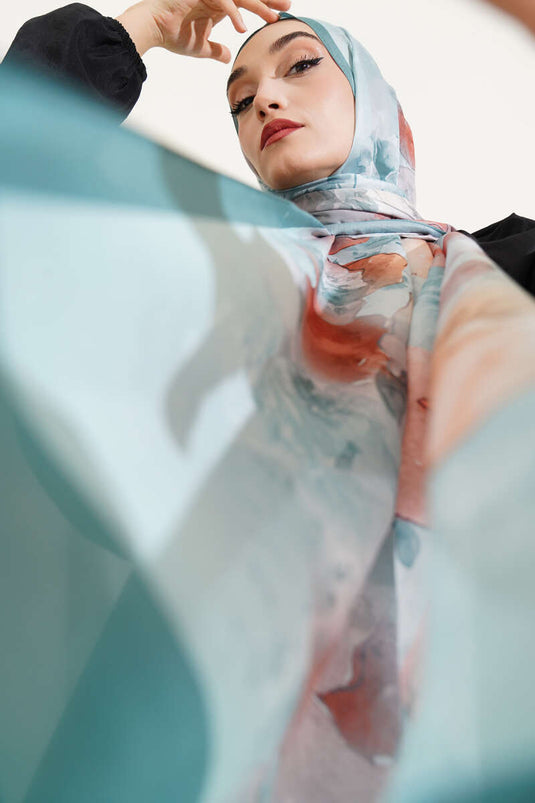 وشاح ميري الناعم بنقوش، لون النعناع