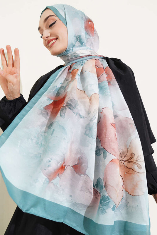 Écharpe douce à motifs Meri, couleur menthe