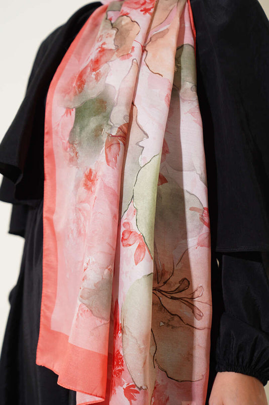 وشاح ميري الناعم بنقوش برتقالي