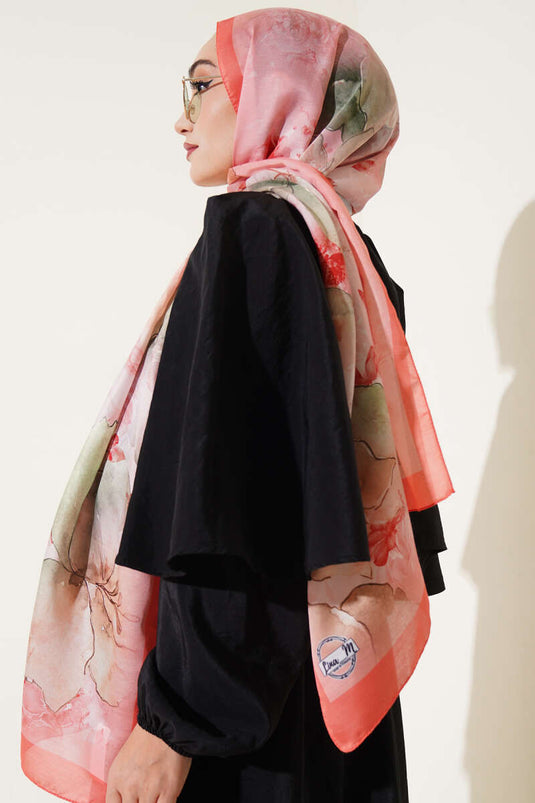 Écharpe douce à motifs Meri orange