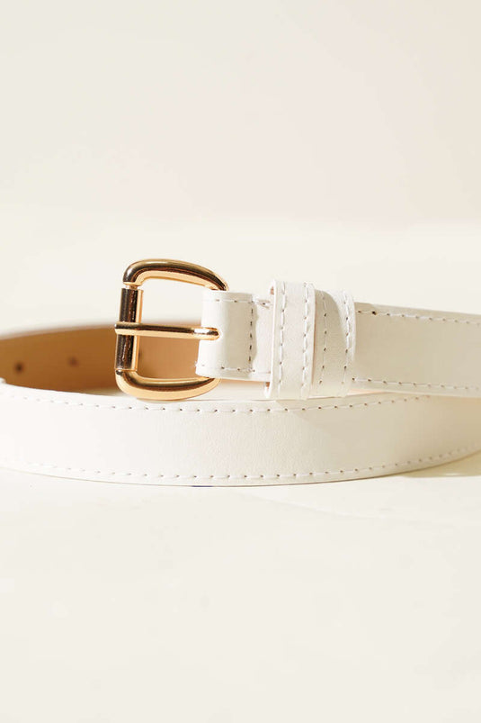 Cintura con accessori in metallo bianca