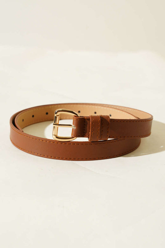 Brown Belt With Metal Accessory