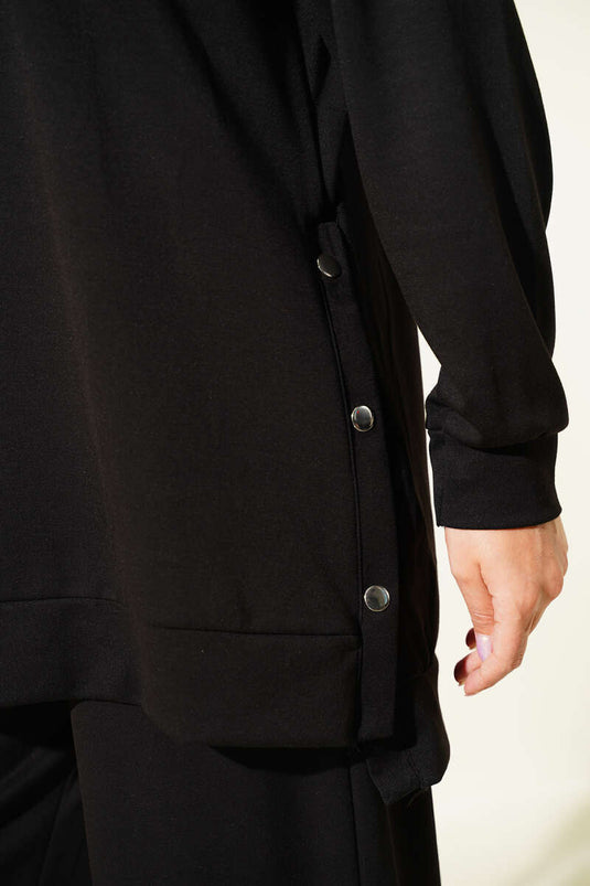 Completo Due Pezzi Nero Con Dettagli In Metallo