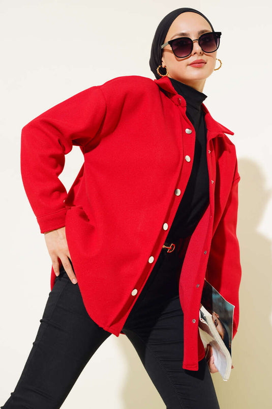 Metal Snap Jacket Red