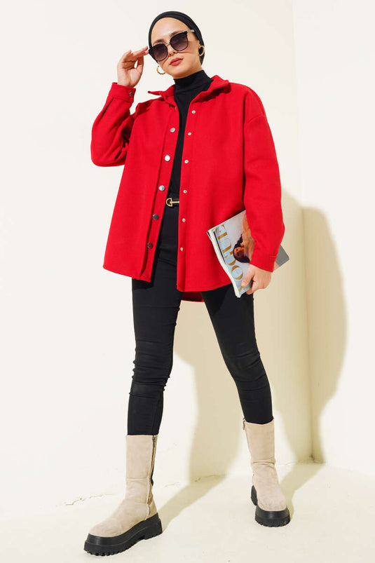 Metal Snap Jacket Red