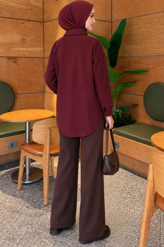 Veste Métallique À Pressions Mauve