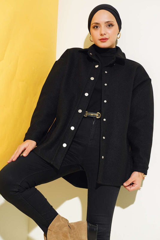 Metal Snap Jacket Black