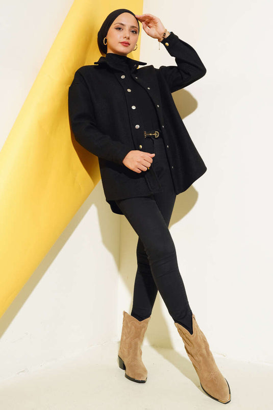 Metal Snap Jacket Black