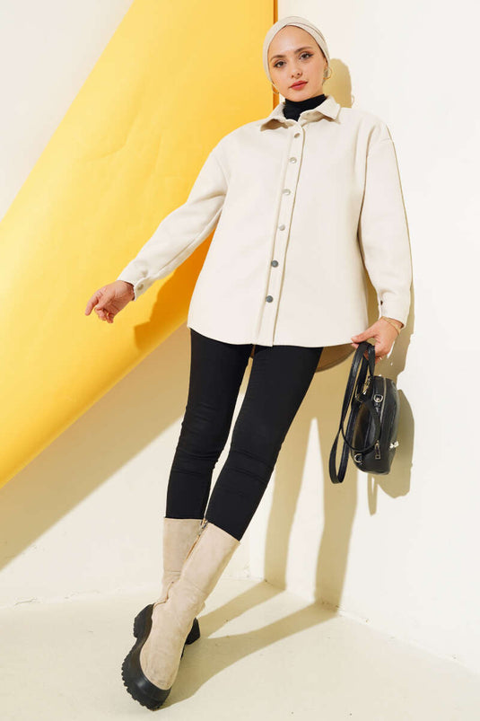 Metal Snap Jacket Stone