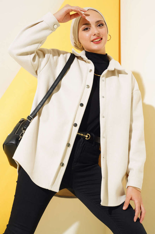 Metal Snap Jacket Stone