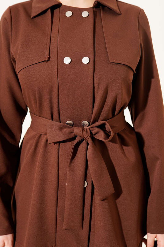 Metal Snap Fastener Two-Piece Set Brown