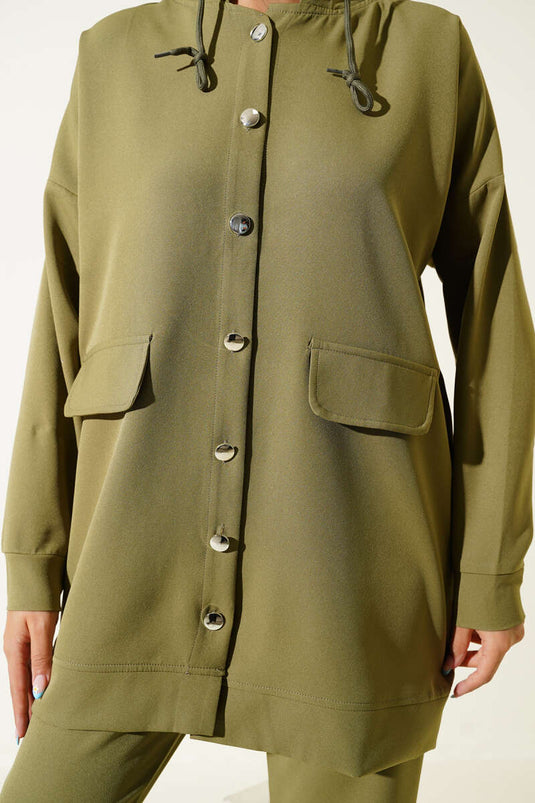 Metal Button Double Set, Light Green